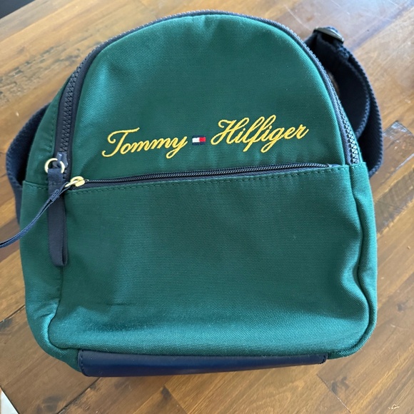 Throwback Tommy Hilfiger Backpack Purse Green - Picture 1 of 5